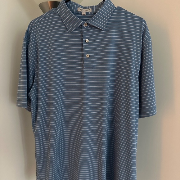 Peter Millar - Summer Comfort - Men's Polo Shirt - Blue & White (Large) - Picture 1 of 2